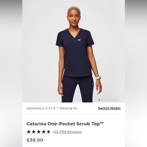 Figs Zamora scrub top in navy xs